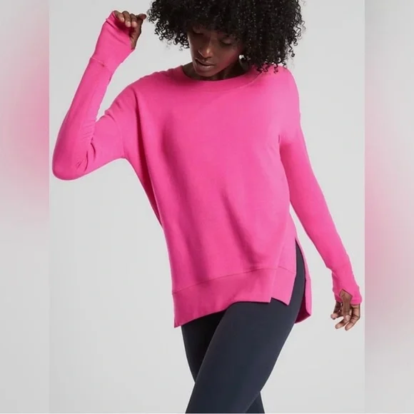 Athleta vibrant pink coaster luxe recover sweatshirt - Picture 5 of 11